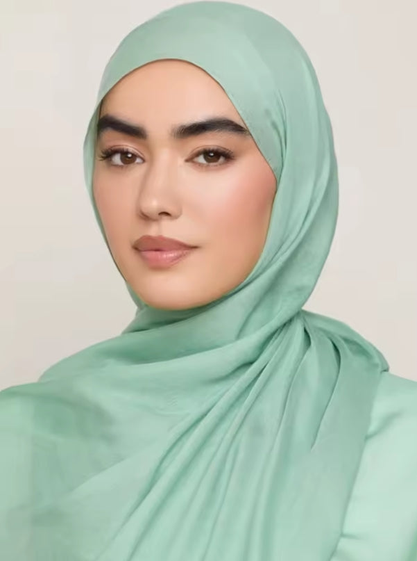 Hijab Femme en Coton Rayonne – Écharpe Large 190×85 cm, Style Turban et Bandeau, Voile Uni Modale