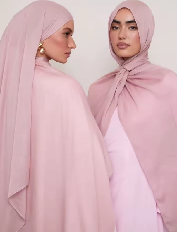 Hijab Femme en Coton Rayonne – Écharpe Large 190×85 cm, Style Turban et Bandeau, Voile Uni Modale