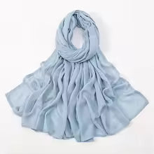 Hijab Femme en Coton Rayonne – Écharpe Large 190×85 cm, Style Turban et Bandeau, Voile Uni Modale