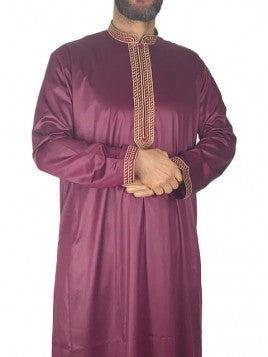 Qamis Sultan Noir / Doré - avec broderie