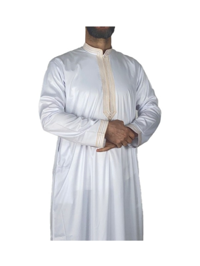 Qamis Sultan Noir / Doré - avec broderie